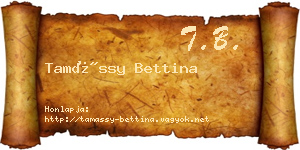 Tamássy Bettina névjegykártya